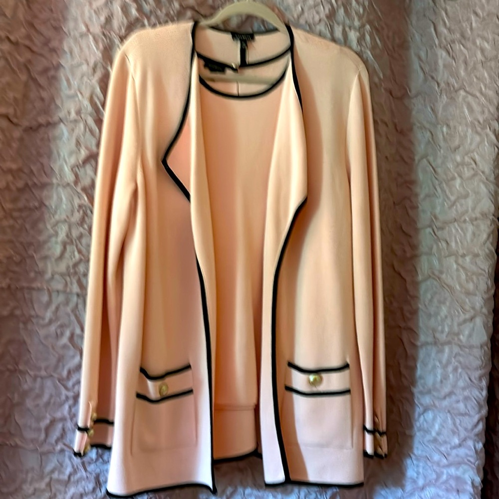 NWOT Talbots pink and black sweater set